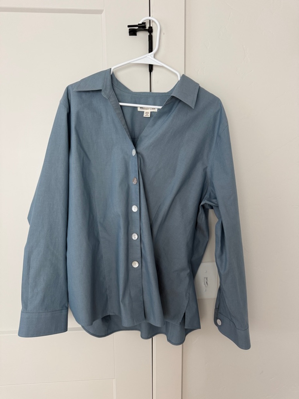 Coldwater Creek Light Blue V-Neck Blouse